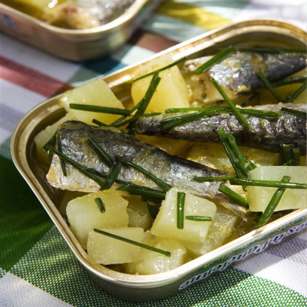 Sardine and Potato Salad on Tin