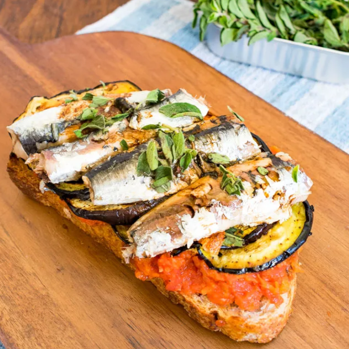 Sardine With Grilled Aubergine