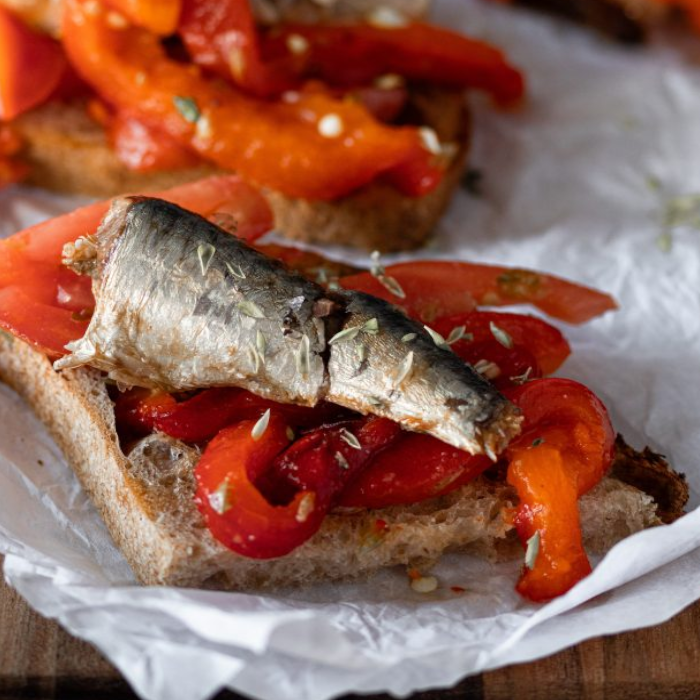 Sardine on Red Pepper