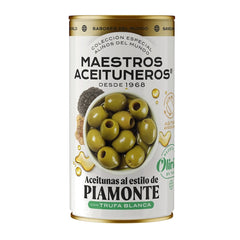 Piamonte (White Truffle)  Style Olives Maestros A. 350g | Aceitunas Estilo Piamonte ( Trufa Blanca)  Maestros A. 350g