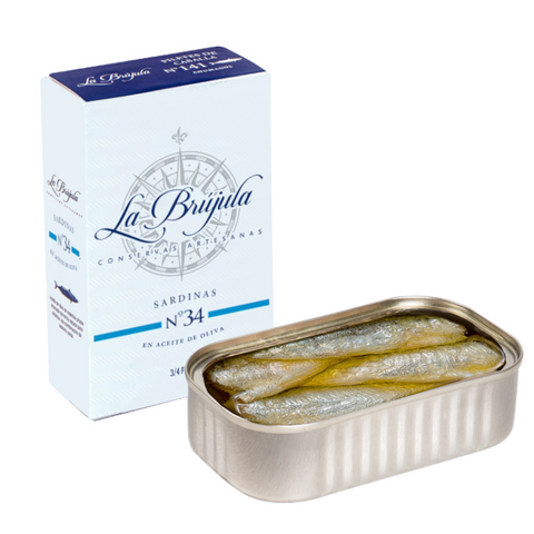 Sardines in Olive Oil 3/4 La brujula 115g | Sardinas en Aceite de Oliva 3/4 La Brújula 115g