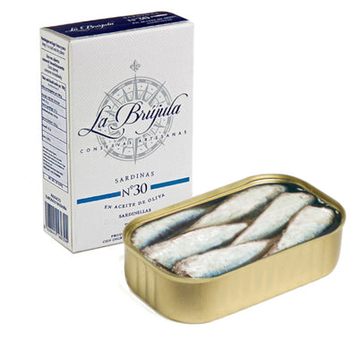 Small Sardines in Olive Oil 12/15 pcs La Brujula 115g Tin