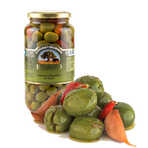 Marinated Green Olives Chupadedos  525g Glass Jar | Aceitunas Verdes Marinadas Chupadedos  525g Cristal