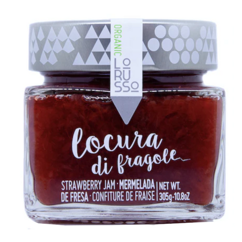 Organic Strawberry Jam Extra Lorusso 305g Glass Jar | Mermelada de Fresa Ecologica Extra Lorusso 305g