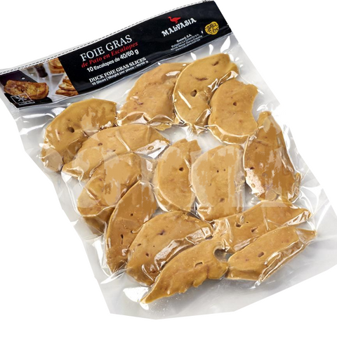 Frozen Duck Foie Gras 500g (10 Escalope of 40/60g) Malvasia | Foie Gras de Pato Congelado 500g (10 Espcalopes de 40/60g) Malvasía