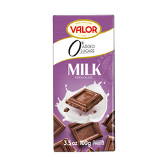 Milk Chocolate No Sugar Added Valor 100g Bar | Chocolate Blanco sin Sugar Anadido Valor 100g Bar