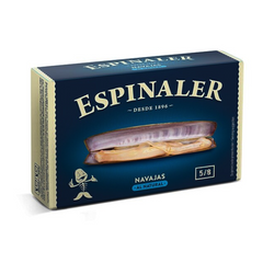 Razor Clams in Brine 5/8 Espinaler 110g Tin | Navajas al Natural 5/8 Espinaler 110g