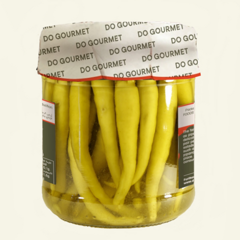 Green Chili Peppers Piparras in Vinegar Do Gourmet 300g Glass Jar | Piparras Vascas Picantes en Vinagre Do Gourmet 300g Glass Jar